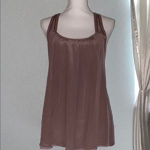 Silk Mauve Beaded Zipper back Top